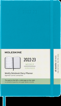 Calendar Moleskine 2023 Weekly Notebook Planner, 18m, Large, Manganese Blue, Hard Cover (5 X 8.25) Book