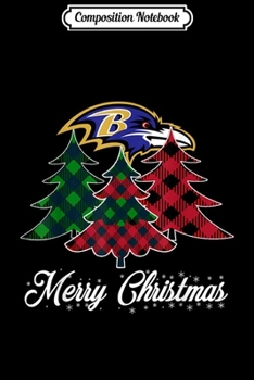 Composition Notebook: Merry Christmas Tree Football Team Baltimore-Raven Fan  Journal/Notebook Blank Lined Ruled 6x9 100 Pages