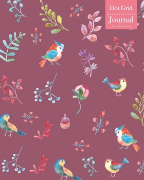 Dot Grid Journal: Notebook Planner with Watercolor Birds Themed Cover Design