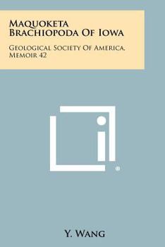 Paperback Maquoketa Brachiopoda of Iowa: Geological Society of America, Memoir 42 Book