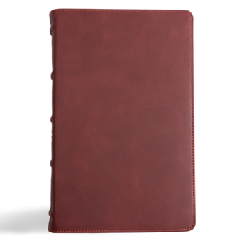Leather Bound CSB Single-Column Personal Size Bible, Holman Handcrafted Collection, Premium Marbled Burgundy Calfskin Book