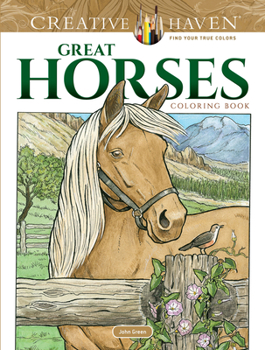 Paperback Creative Haven Great Horses Coloring Book