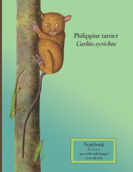 Paperback Philippine tarsier Carlito syrichta Notebook: Tarsier notebook - wide ruled notebook perfect for school, notetaking, to do lists, creative writing, an Book