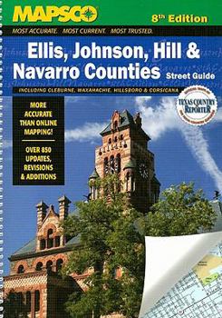 Spiral-bound Mapsco Ellis, Johnson, Hill & Navarro Counties Street Guide Book