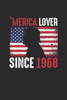 Paperback Merica Lover Since 1968: Dotted Bullet Grid Notebook - Journal for Birthday Gift Idea and All American Book