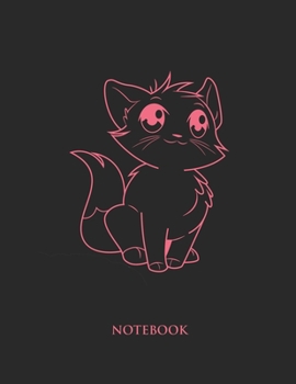 Paperback Cute Cat Notebook: Hand Writing Notebook - Large (8.5 x 11 inches) - 110 Numbered Pages - Pink Softcover Book