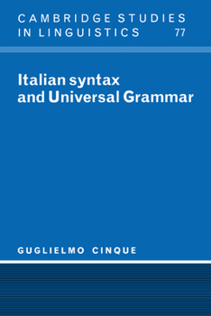 Paperback Italian Syntax and Universal Grammar Book