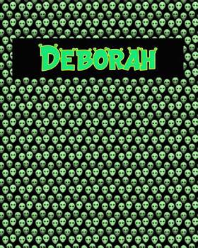 Paperback 120 Page Handwriting Practice Book with Green Alien Cover Deborah: Primary Grades Handwriting Book