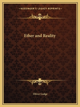 Paperback Ether and Reality Book