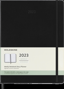 Calendar Moleskine 2023 Weekly Notebook Planner, 12m, Extra Large, Black, Hard Cover (7.5 X 10) Book