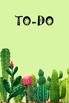 TO DO: To Do List Undated Notebook, Daily Work Task Checklist, Daily Task Planner, Checklist Planner School Home Office Time Management | Cactus And Green Background Cover
