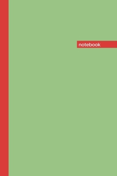 Paperback Notebook: Lined Notebook Journal - Grass Green, Fire Red, White - 120 Page 6 x 9 Resource and Novelty Gift - Diary, Planner, Org Book