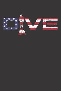 Paperback Notebook: Dive USA Flag Diver Diving 4th Of July Book