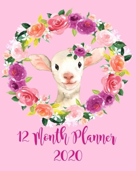 Paperback 12 Month Planner 2020: 8"x10" Planner with 2020 Calendar and Habit Tracker. Pretty Floral Country Farm Girl Theme Cover for Moms, Grandmas Book