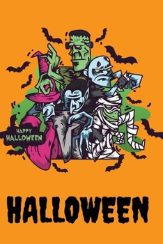 Paperback Halloween: Composition Notebook Halloween Edition Pumpkin 6x9 110 Pages Black Orange Blank Lined Paper Journal for school Girls B Book