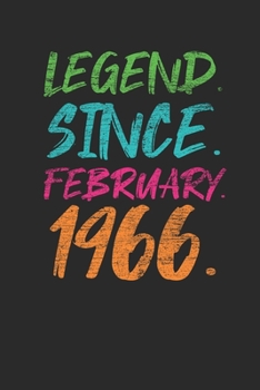 Legend Since February 1966: Birthday Gift Idea for Women And Men - Graph Ruled Notebook / Journal (6" X 9" - 5 X 5 Graph Ruled)