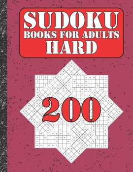 Paperback Sudoku books for adults hard: 200 Sudokus from hard with solutions for adults Gifts 4th of July Patriotic day Book