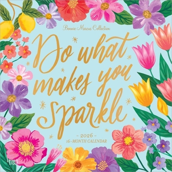 Bonnie Marcus Official 2026 12 X 24 Inch (Hanging) Monthly Square Wall Calendar Foil Stamped Cover Plastic-Free