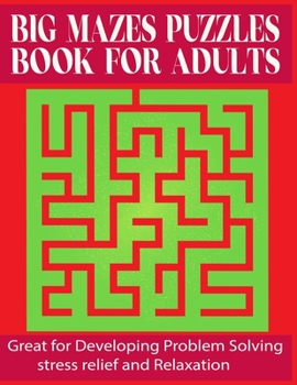 Paperback Big Mazes Puzzles Book For Adults: Great for Developing Problem Solving, stress relief and Relaxation Book