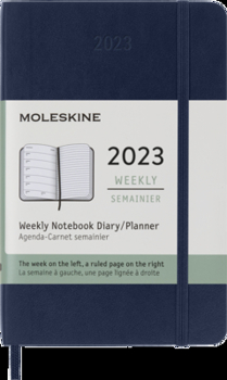 Calendar Moleskine 2023 Weekly Notebook Planner, 12m, Pocket, Saphire Blue, Soft Cover (3.5 X 5.5) Book