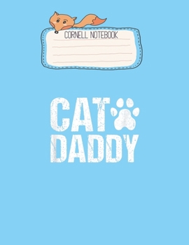 Paperback Cornell Notebook: Mens Funny Rad Cat Daddy Dad Gift Fathers Day Pretty Cornell Notes Notebook for Work Marble Size College Rule Lined fo Book