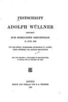 Paperback Festschrift Adolph Wüllner [German] Book