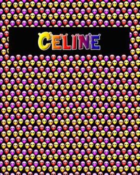 Paperback 120 Page Handwriting Practice Book with Colorful Alien Cover Celine: Primary Grades Handwriting Book