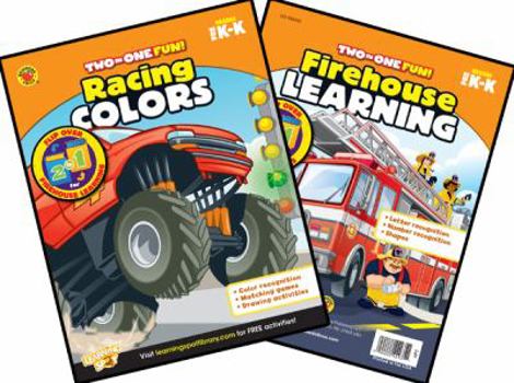 Paperback Racing Colors & Firehouse Learning, Grades PK - K (Two-In-One Fun!) Book