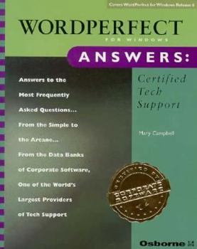 Paperback WordPerfect for Windows Answers: Certified Tech Support Book