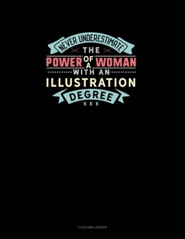 Paperback Never Underestimate The Power Of A Woman With An Illustration Degree: 3 Column Ledger Book