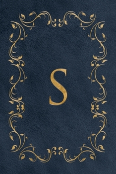 S: Faux leather effect / look gold monogram. Personalized letter ruled journal notebook. Elegant traditional design suitable for all: men, women, ... pages in 6 x 9 matte finish, handy size.