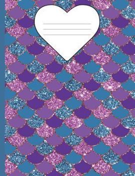 Paperback Composition Notebook Mermaid Glitter - Marble Wide Ruled: 100 Lined Pages Book