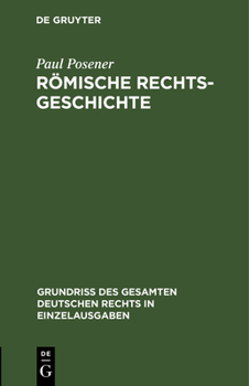 Hardcover Römische Rechtsgeschichte [German] Book