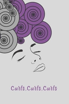 Paperback Curls, Curls, Curls Notebook: Purple and Gray Curls Book