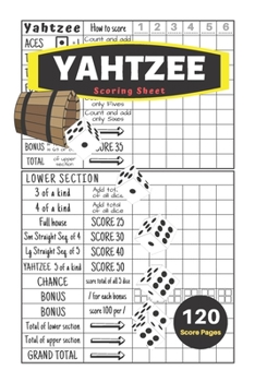 Paperback Yahtzee Scoring Sheet: V.12 Yahtzee Score Pads for Yahtzee Game Nice Obvious Text Small print Yahtzee Score Sheets 6 by 9 inch Book