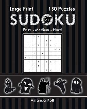 Paperback Large Print Sudoku Book 3 - Halloween Edition: 180 Easy to Hard Puzzles [Large Print] Book