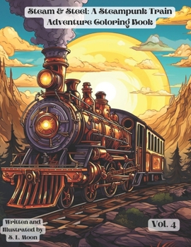 Paperback Steam & Steel: A Steampunk Train Adventure Coloring Book: Volumn 4 Book