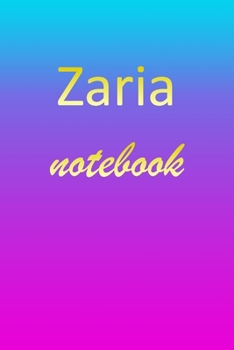 Paperback Zaria: Blank Notebook - Wide Ruled Lined Paper Notepad - Writing Pad Practice Journal - Custom Personalized First Name Initia Book
