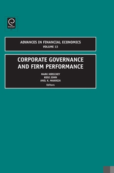 Hardcover Corporate Governance and Firm Performance Book