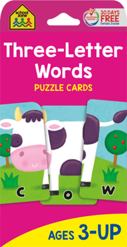 Cards School Zone Three-Letter Words Puzzle Cards Book
