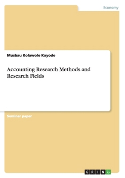 Paperback Accounting Research Methods and Research Fields Book