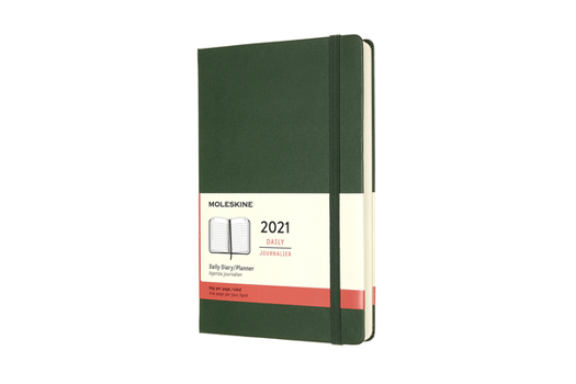 Calendar Moleskine 2021 Daily Planner, 12m, Large, Myrtle Green, Hard Cover (5 X 8.25) Book
