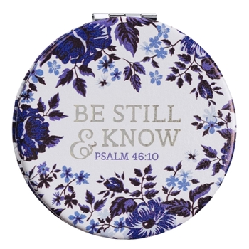 Be Still and Know Folding Compact Mirror 2x Magnification Ultra Portable for Purses Travel - Psalm 46:10 Bible Verse, Inspirational Gift Women (Be Still & Know)
