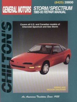 Paperback GM Storm and Spectrum, 1985-93 Chevrolet Spectrum/Geo Storm Book