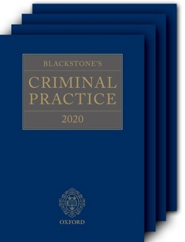 Hardcover Blackstone's Criminal Practice 2020 (Book and All Supplements) Book