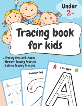 Paperback Tracing book for kids under 2: Activity Workbook for Kids Beginning to learn writing and reading Practice for Kids with Pen Control Trace lines shape Book