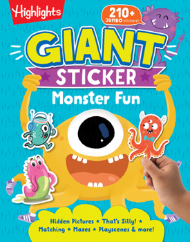 Paperback Giant Sticker Monster Fun: Hours of Giant Sticker Fun for Young Puzzlers 3 and Up, Halloween Mazes, Puzzles and Activities in This 64-Page Monster Boo Book