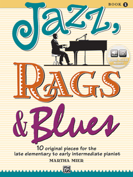 Paperback Jazz, Rags & Blues, Bk 1: 10 Original Pieces for the Late Elementary to Early Intermediate Pianist, Book & Online Audio Book