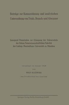 Paperback Beiträge Zur Kennzeichnung Und Analytischen Untersuchung Von Trink-, Brauch- Und Abwasser [German] Book