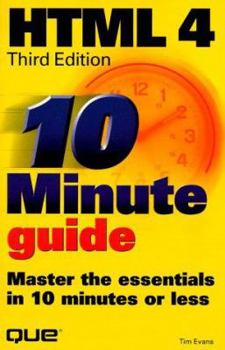 Paperback 10 Minute Guide to HTML 4.0 Book